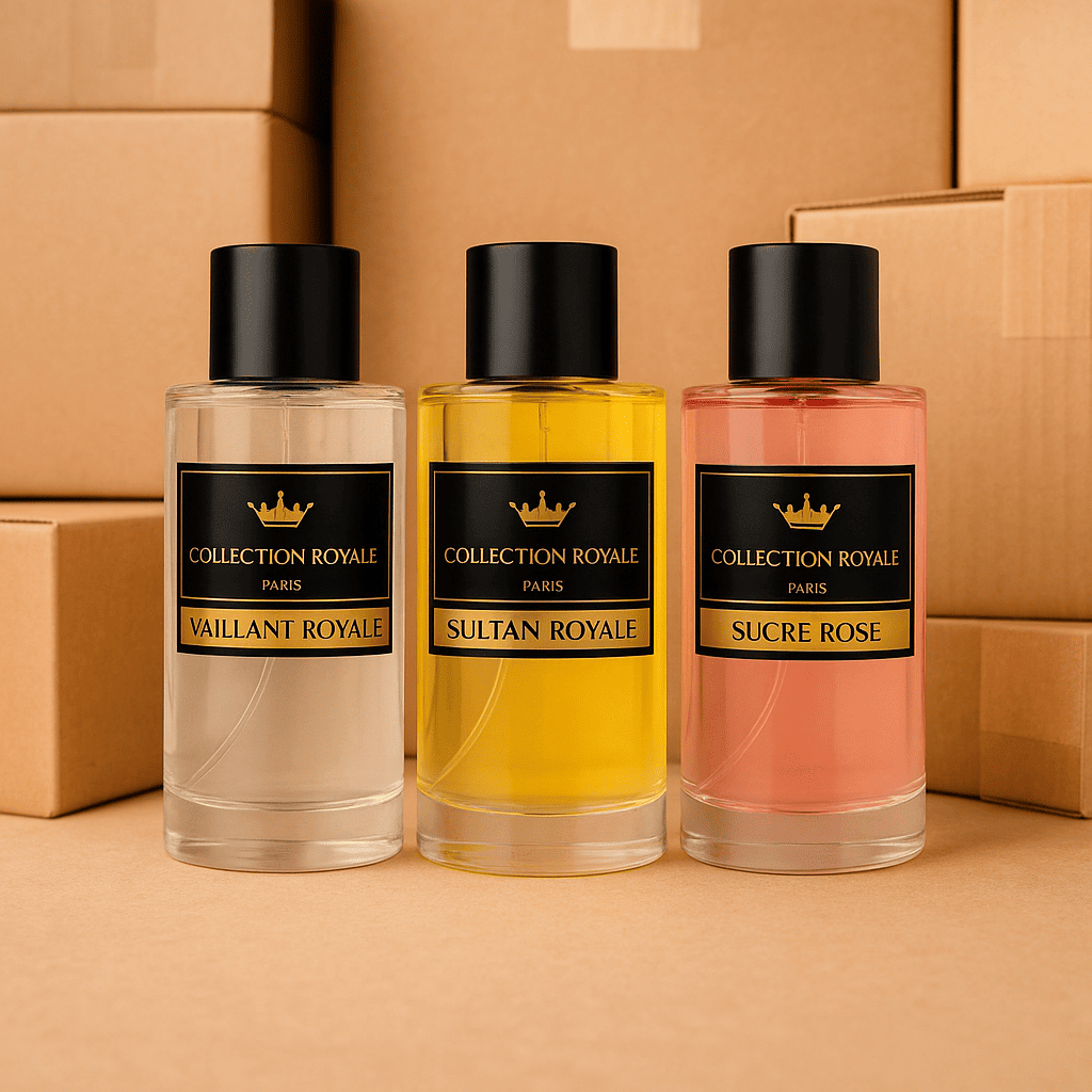 Lot de 100 parfums Collection Royale authentiques homme femme